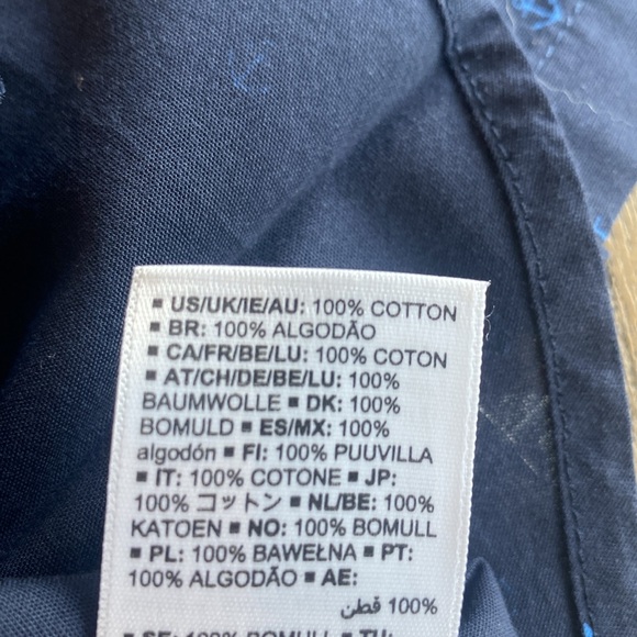 🎈Amazon Essentials Boys Short-Sleeve Button-Down Navy Anchor, NWT - Picture 3 of 3